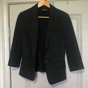 Express Men's Charcoal Pinstripe Blazer